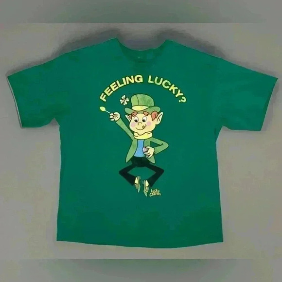 General Mills Other - CLASSIC LUCKY CHARMS T SHIRT Mens Sz XL Bright Green FAST SHIPPING St Paddy's
